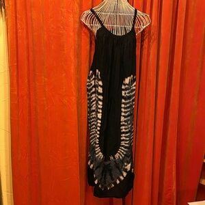 Black and Blue Tie-Dye Women's Dress